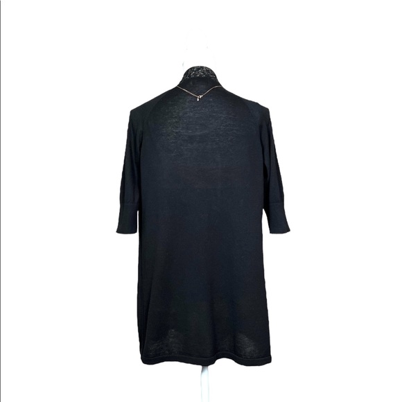 Express Black Sequin Knit 3/4 Sleeve Cardigan sz M - Picture 6 of 11